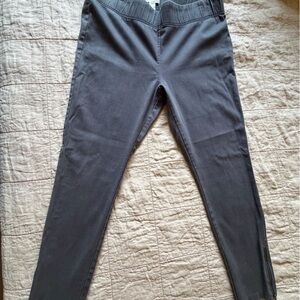Loft Outlet Lounge Gray Pants With Elastic Waistband Zipper Ankles Size L